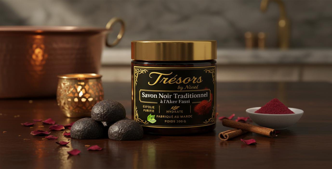 Traditional Black Soap Trio: Classic, Argan, Aker Fassi