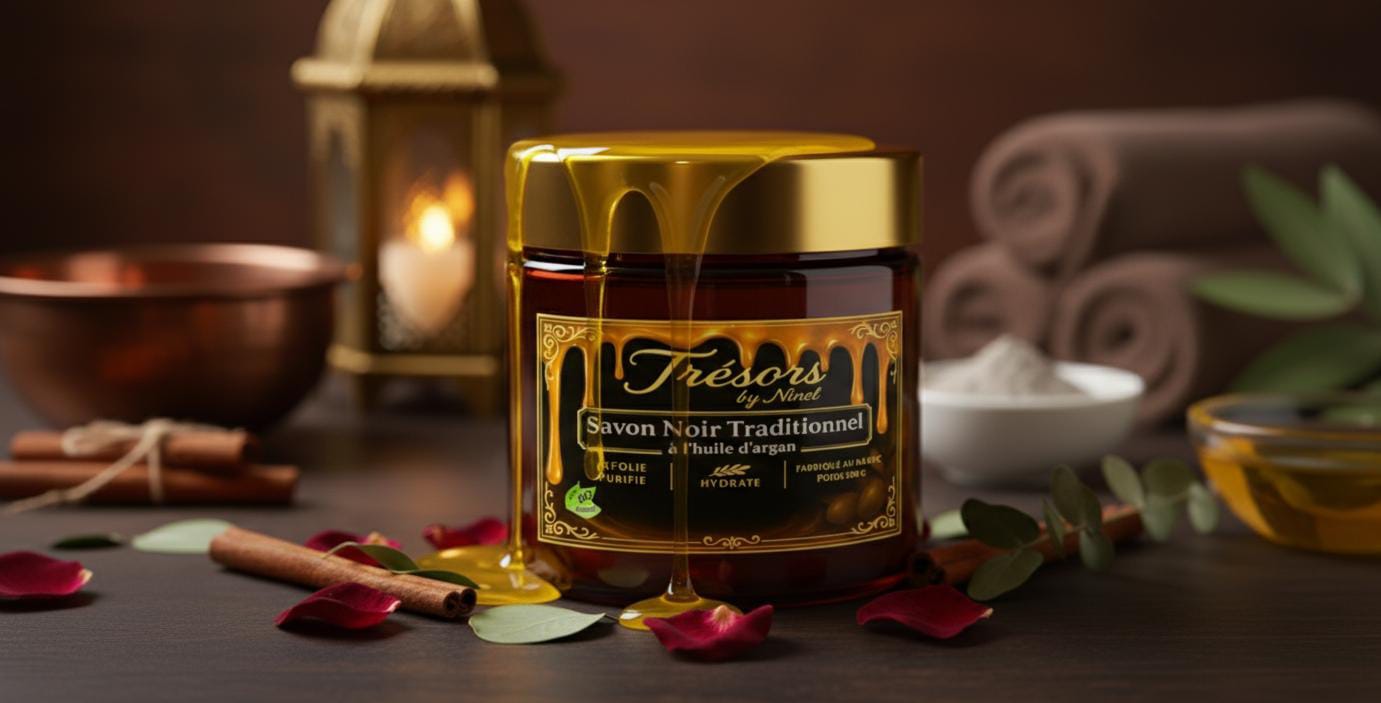 Savon Noir Traditionnel à l’Huile d’Argan - Trésors By Ninel
