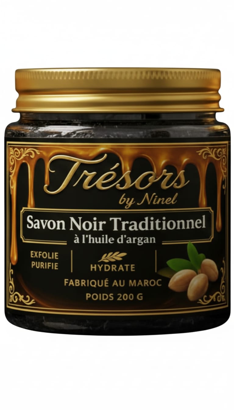 Traditional Black Soap Trio: Classic, Argan, Aker Fassi