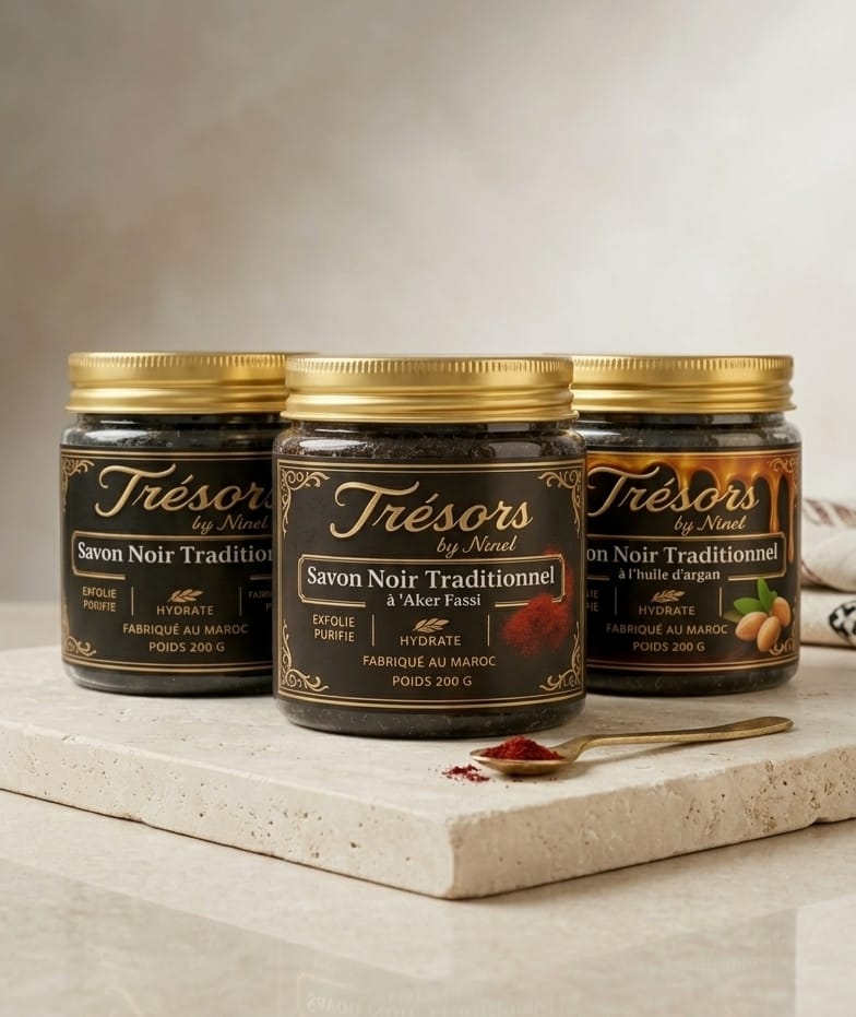 Trio Savon Noir Traditionnel : Classique, Argan, Aker Fassi
