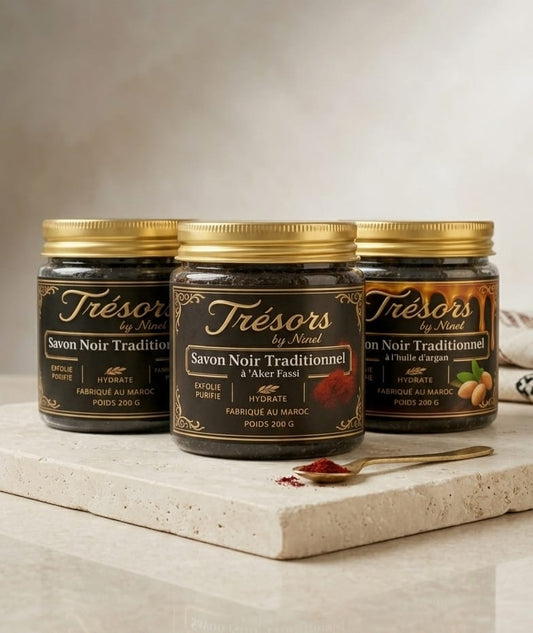 Trio Savon Noir Traditionnel : Classique, Argan, Aker Fassi