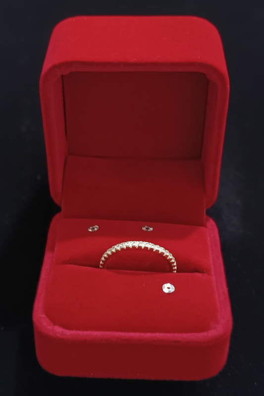 Bague éternité demi-tour cristaux dorés - Trésors By Ninel